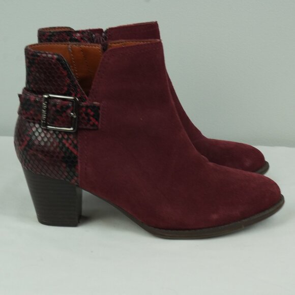 Vionic Naomi Snake Red Snakeskin Zip Up Ankle Boot Size 6.5 Wide - Picture 6 of 6